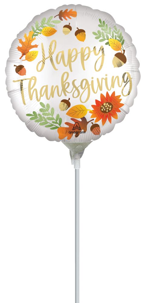 09" Satin Happy Thanksgiving Balloon