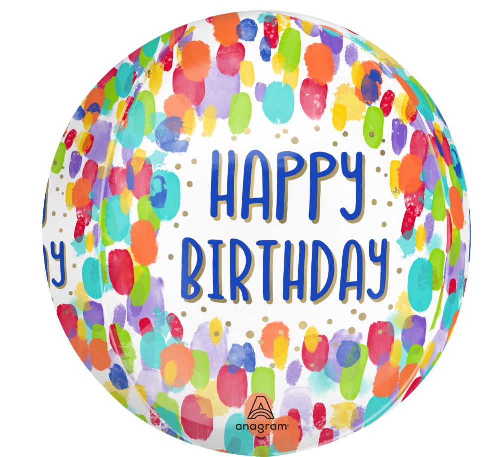 Orbz Painterly Dots Birthday Balloon