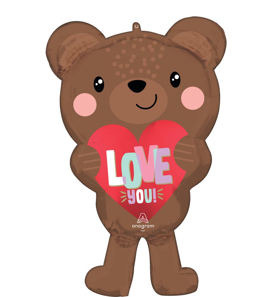 SuperShape Satin Love Bear Balloon