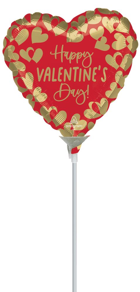 09" Golden Happy Valentines Day Balloon