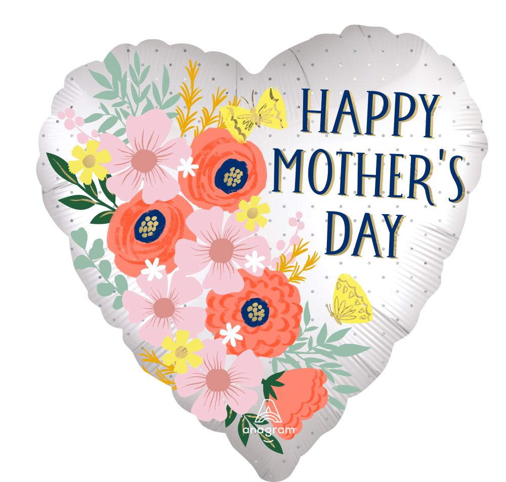 Standard Happy Mothers Day Satin Blooms Balloon