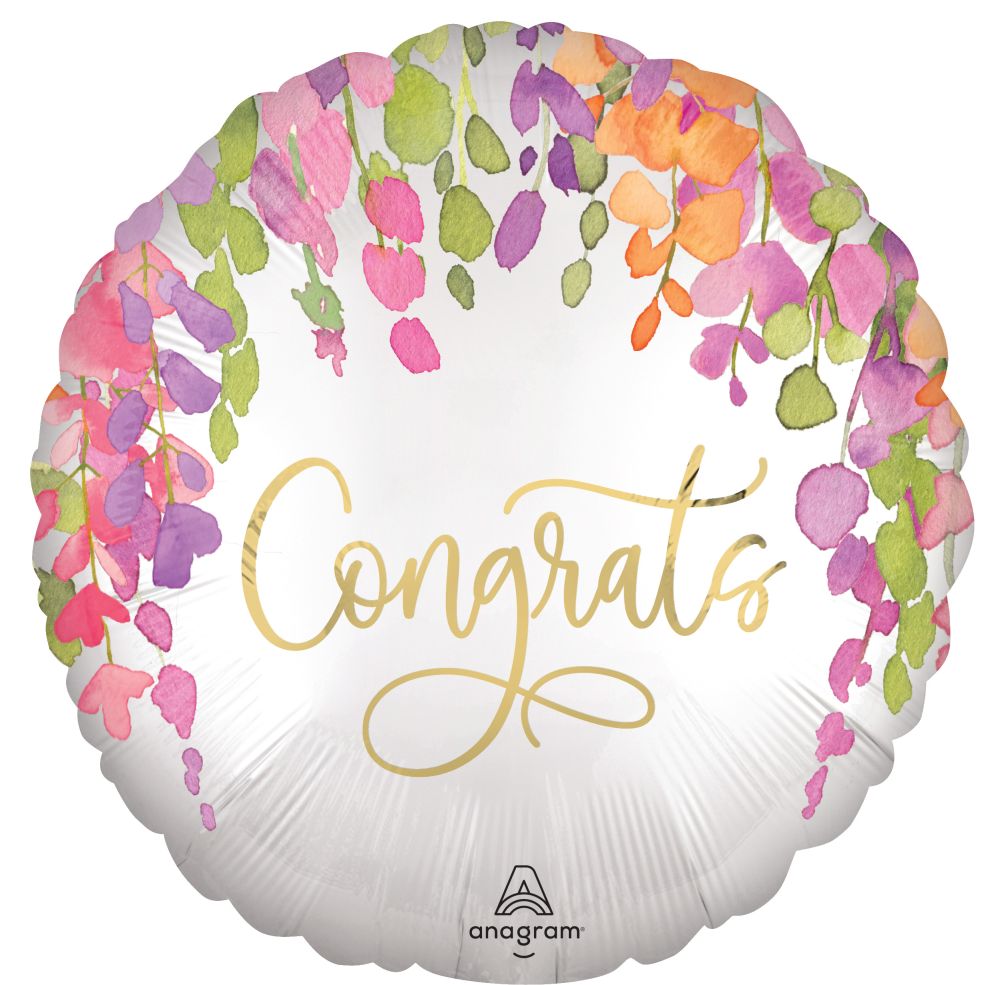Standard Romantic Floral Congrats Balloon