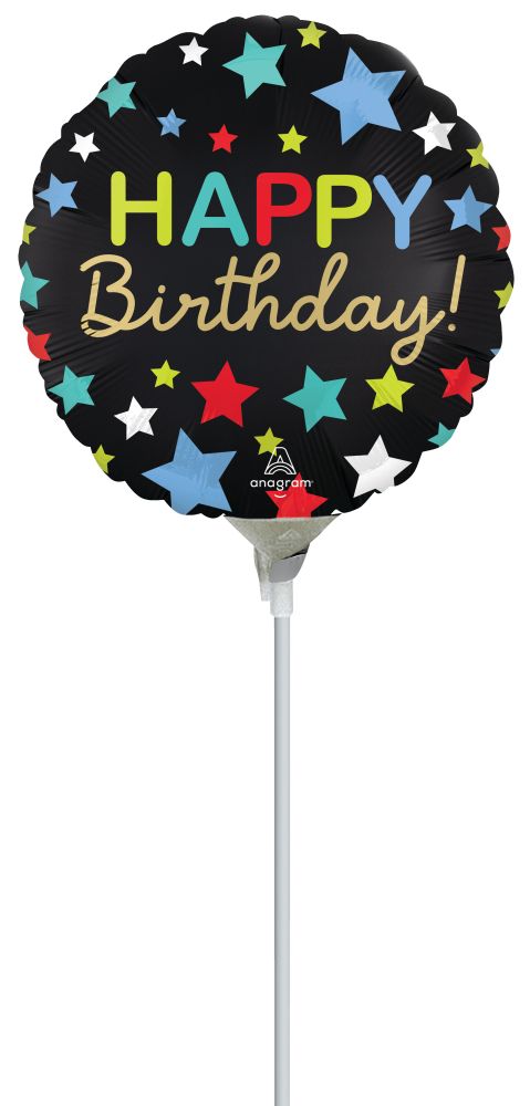 04" Satin Happy Birthday Stars Balloon