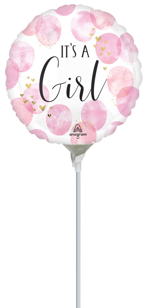 04" Baby Girl Pink Watercolor Balloon