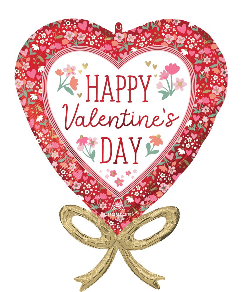 SuperShape Happy Valentines Day Boho Bow Balloon