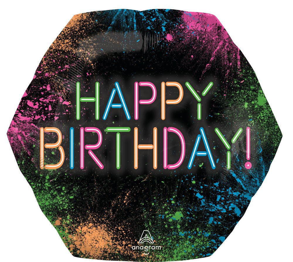 SuperShape Happy Birthday Let's Glow Crazy Balloon