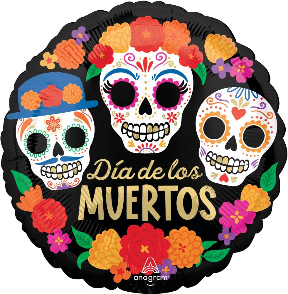 Standard Day of the Dead Bright Flores Balloon