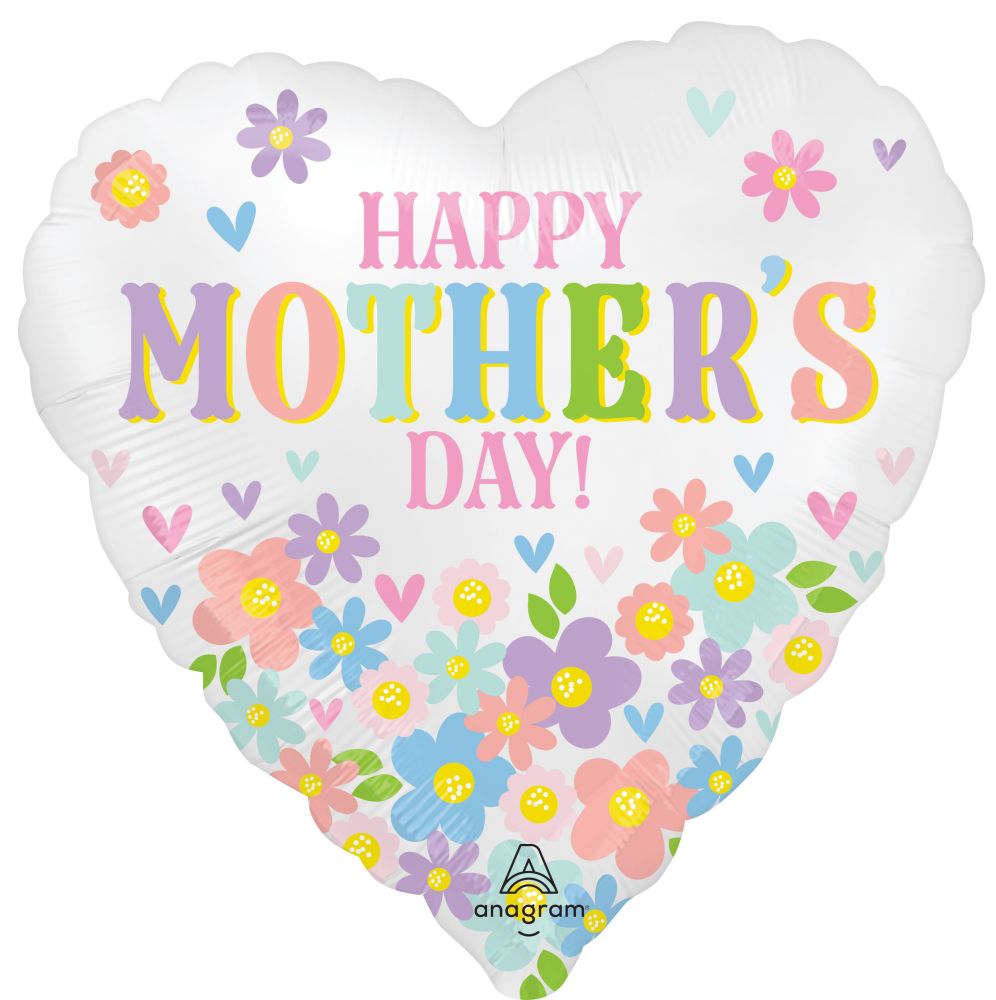 Standard Satin Happy Mothers Day Daisy Chain Balloon