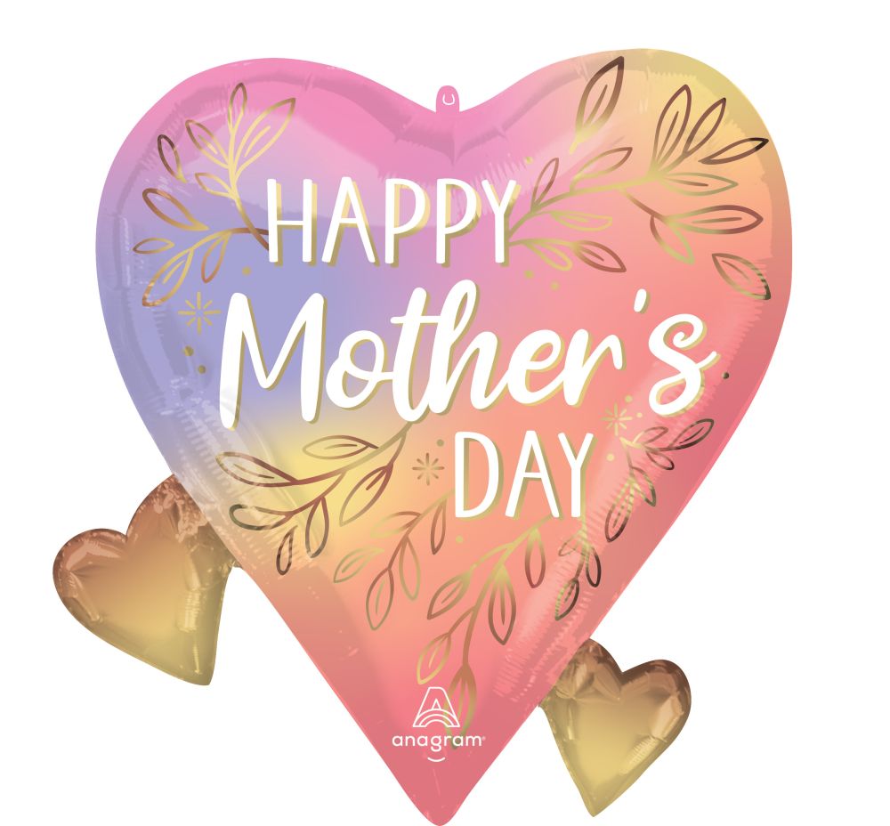 Supershape Happy Mothers Day Botanical Traces Hearts Balloon