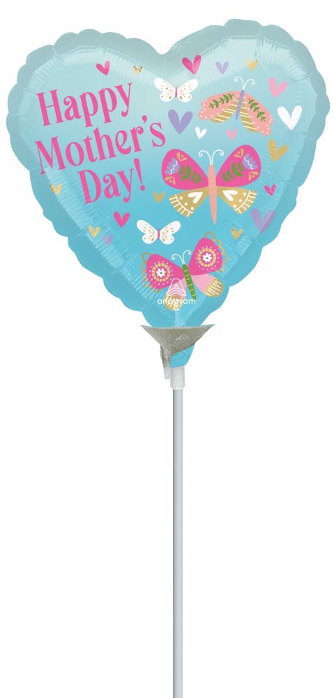 09" Happy Mothers Day Butterflies Balloon