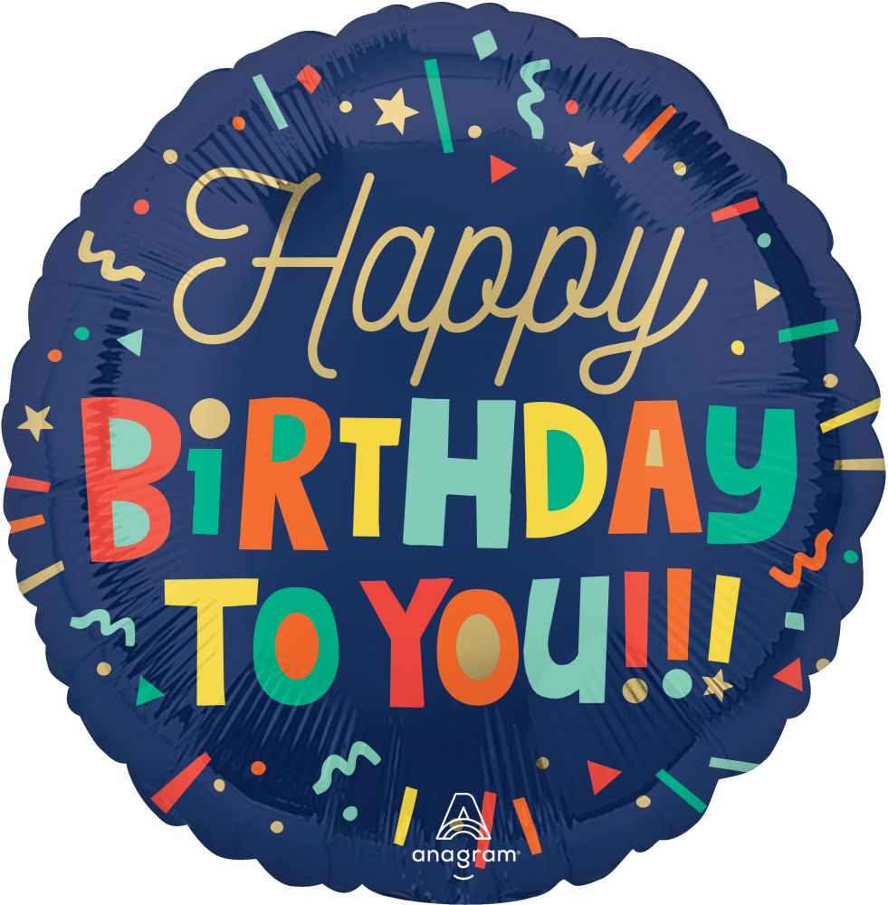 Standard Bright Happy Birthday Blocks Balloon