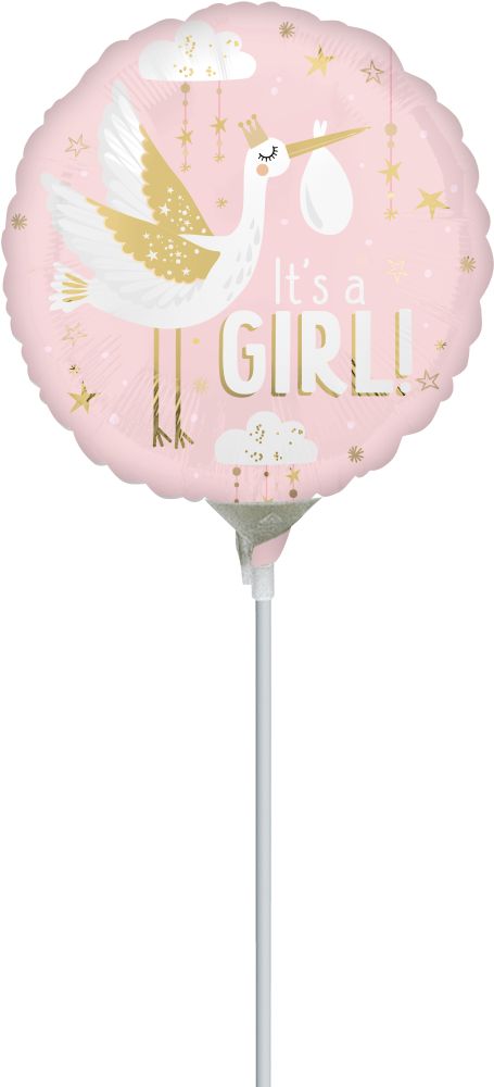 04" Satin Special Delivery Baby Girl Balloon