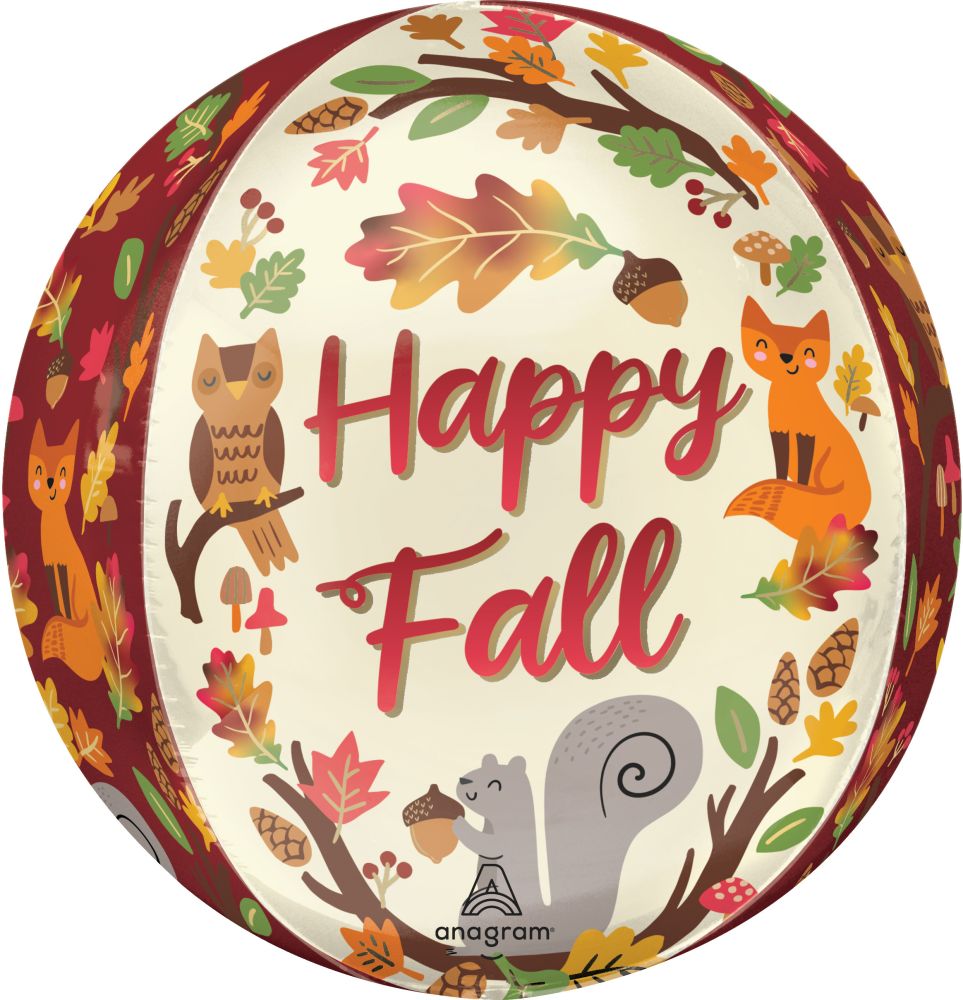 Orbz Satin Happy Fall Critters Balloon