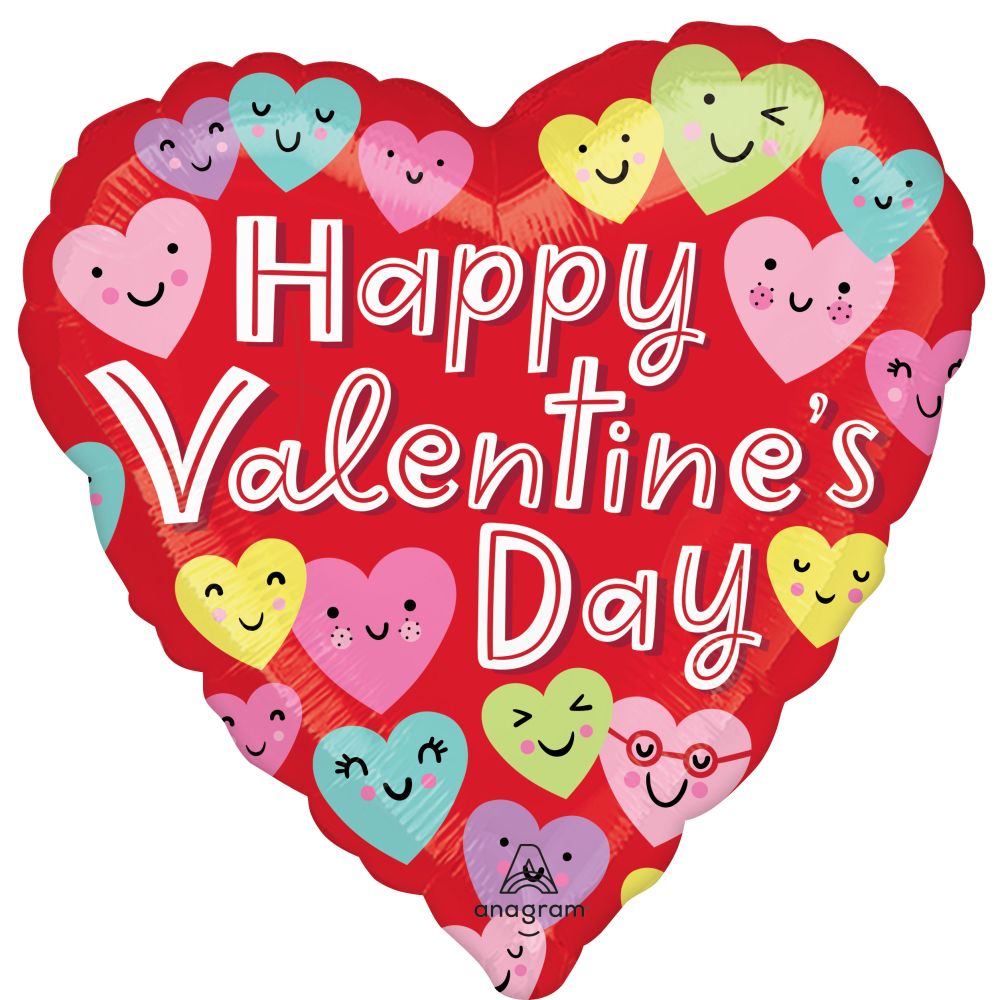 Standard Happy Hearts Valentine Balloon