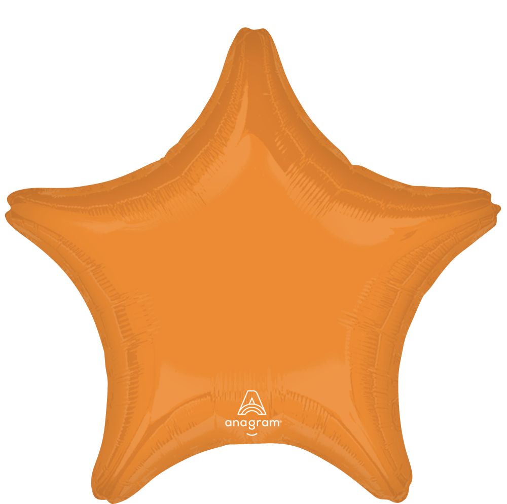 18" Vibrant Orange Star Balloon