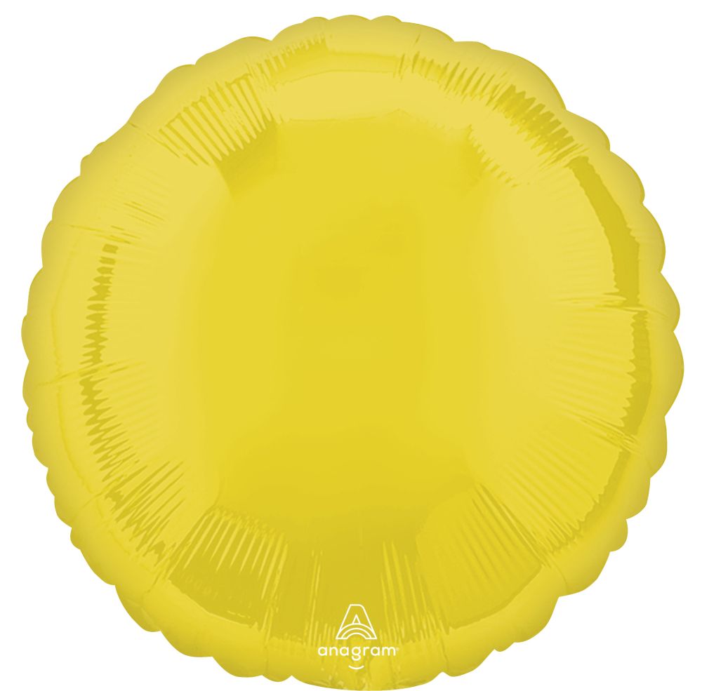 18" Vibrant Yellow Circle (non-packaged) Balloon