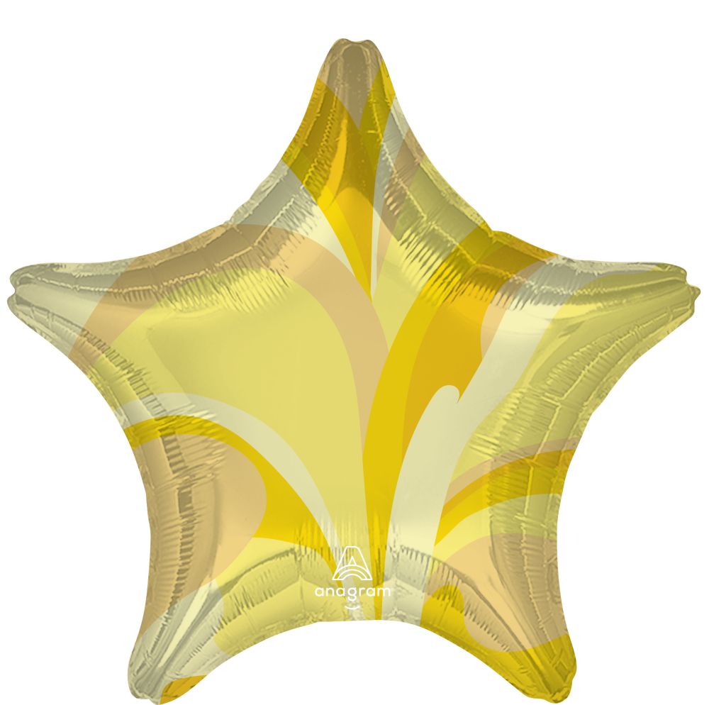 18" Vibrant Marble Gold Star (non-packaged) Balloon