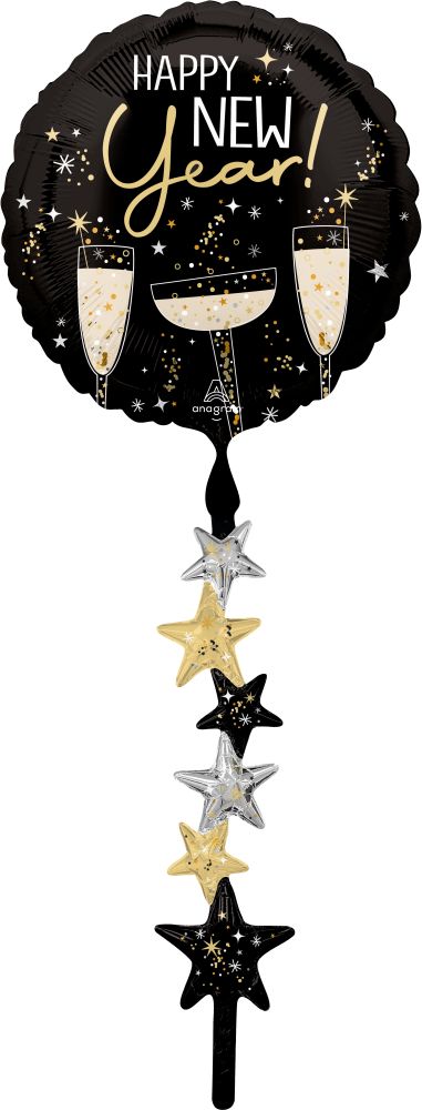 AirWalker Tail Bubbly New Year Balloon