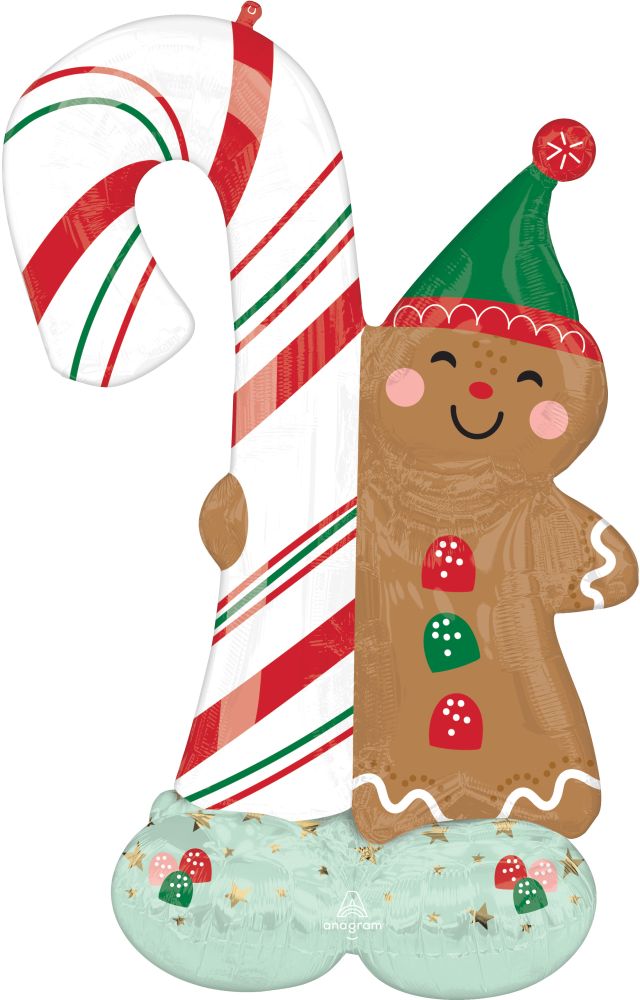 AirLoonz Merry Christmints Gingerbread Man Balloon