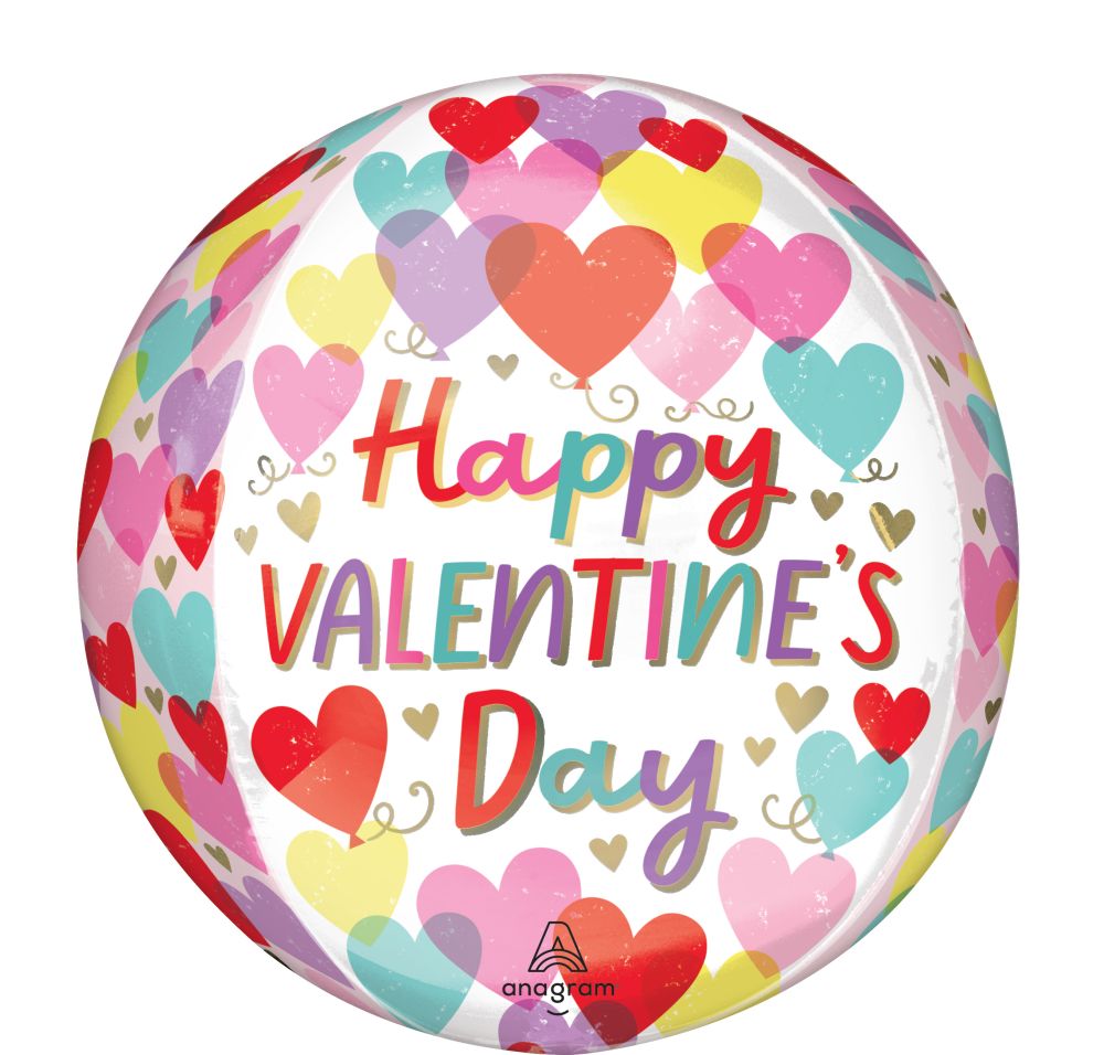 Orbz Happy Valentines Day Hearts on Hearts Balloon