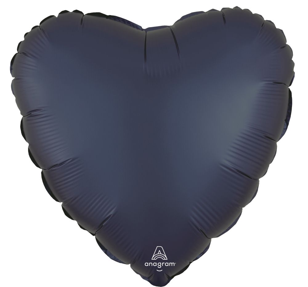18" Satin True Navy Heart (non-packaged) Balloon