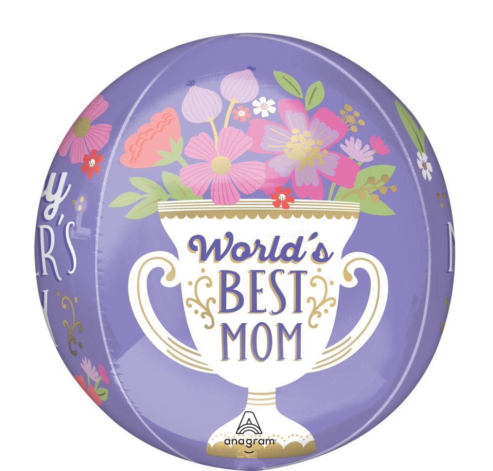 Orbz Happy Mothers Day World's Best Mom Balloon