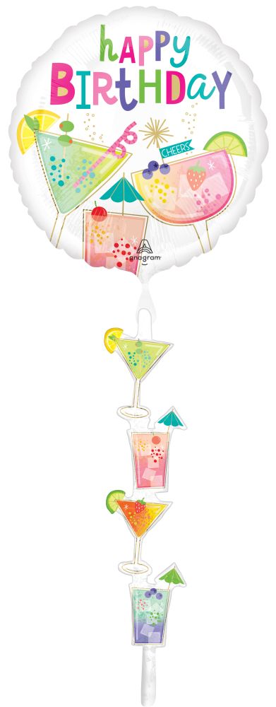 AirWalker Tail Cocktail Surprise Birthday Balloon