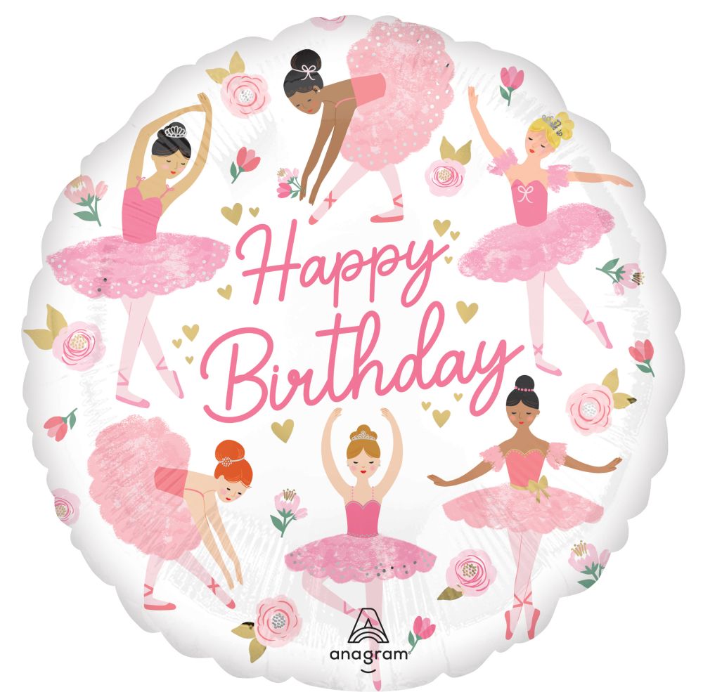 Standard Ballerina Girl Birthday Balloon