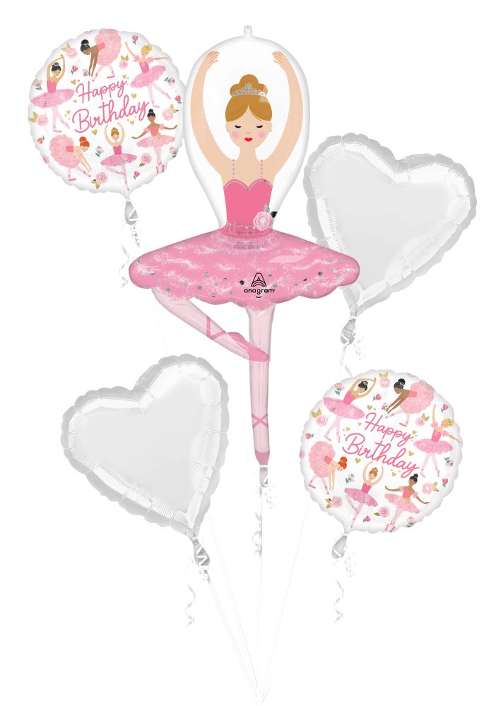 Bouquet Ballerina Girl Birthday Light Skin Balloon
