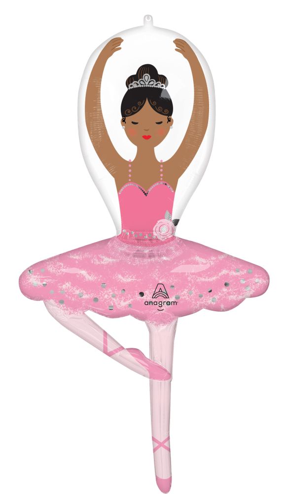 SuperShape Ballerina Girl Dark Skin Balloon