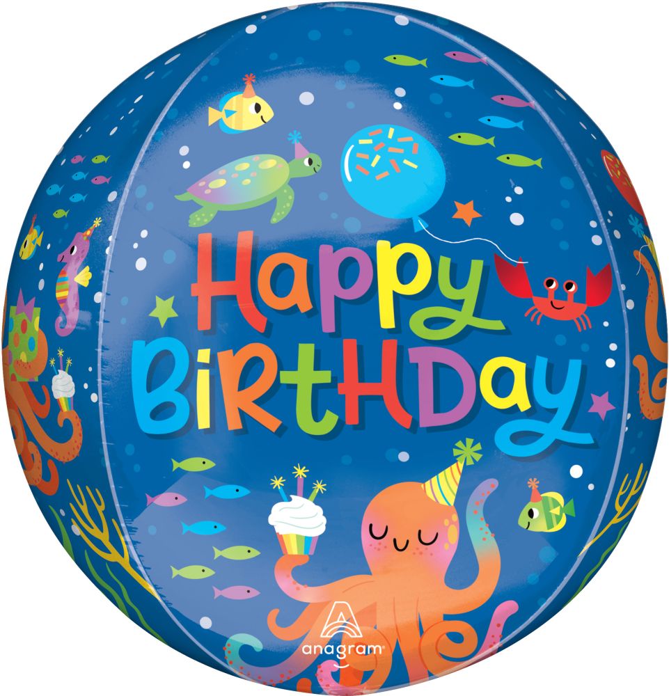 Orbz Cute Octopus Birthday Balloon