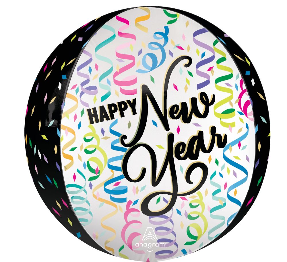 Orbz New Year Satin Confetti Cheer Balloon