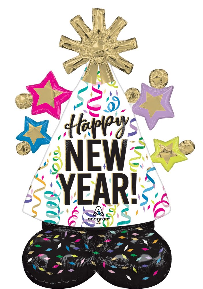 AirLoonz Junior Satin New Year Confetti Cheer Balloon
