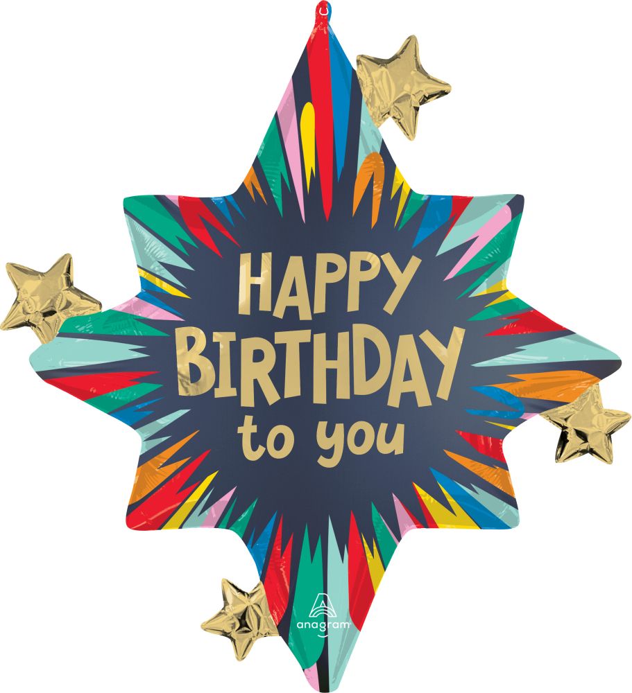 SuperShape Satin Birthday Blast Balloon