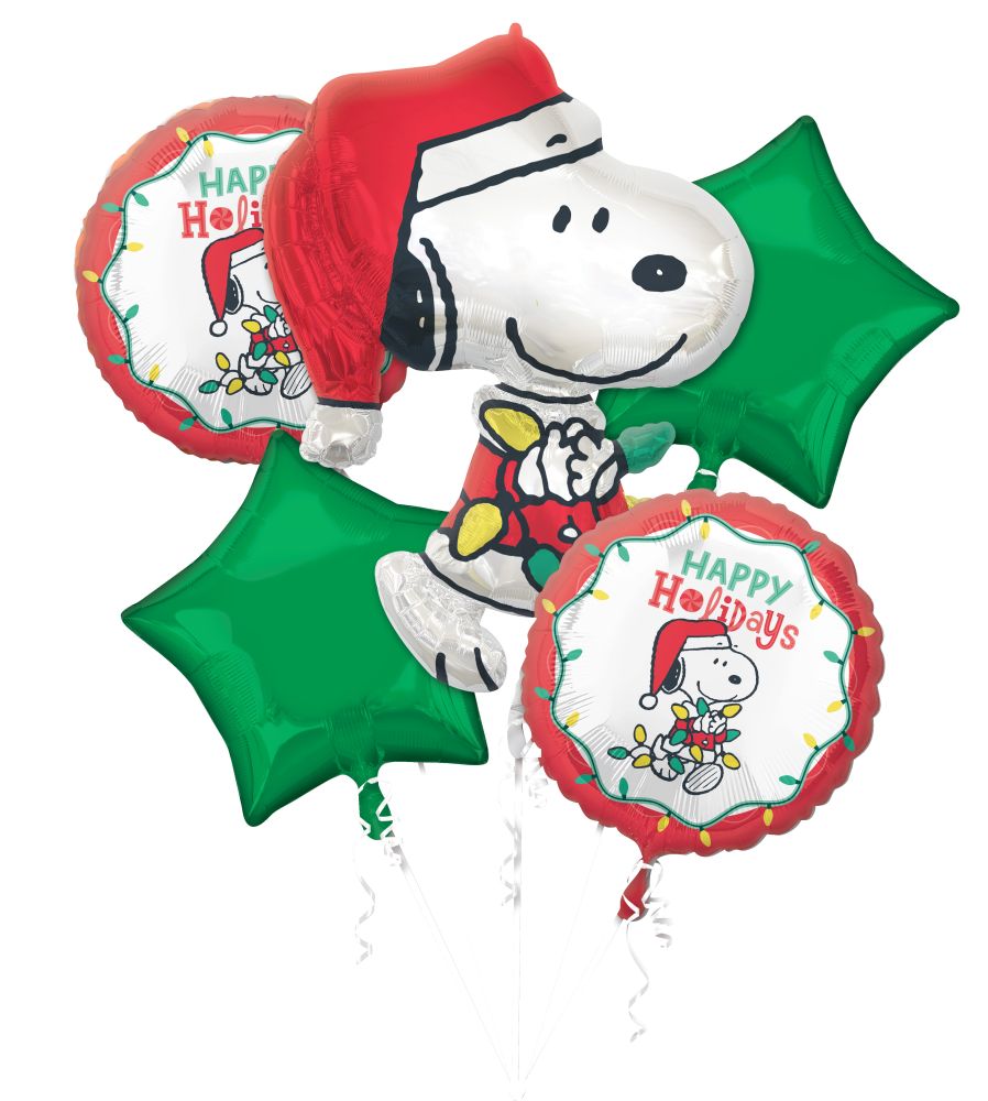 Bouquet Peanuts Happy Holidays Balloon