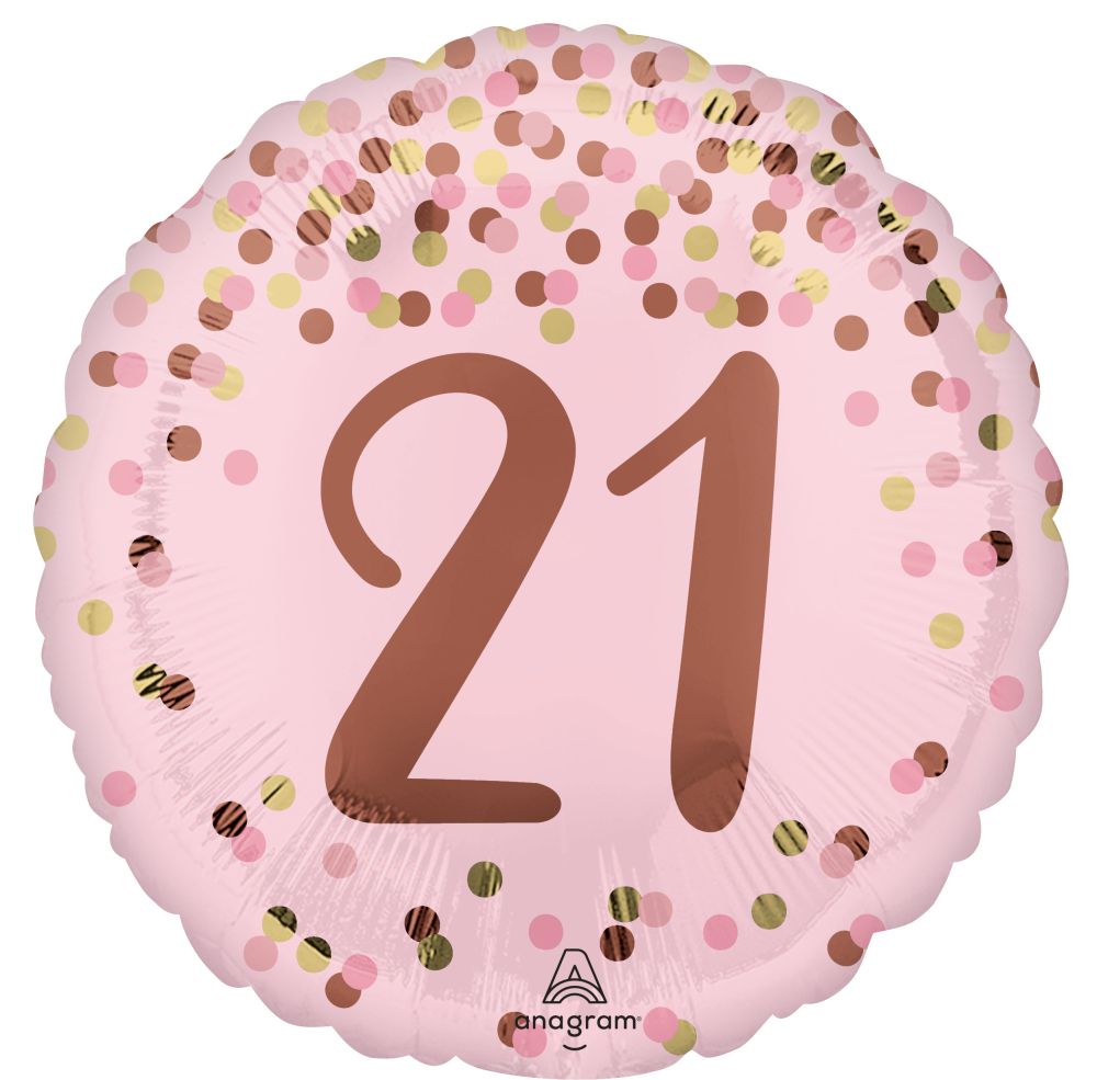 Standard Pretty Pink 21st Birthday Balloon
