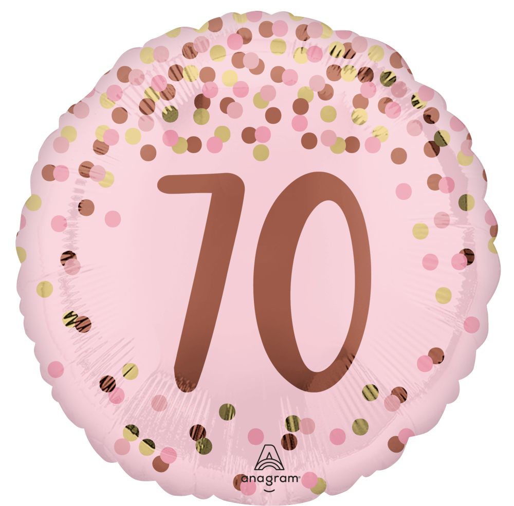 Standard Pretty Pink 70th Birthday Balloon