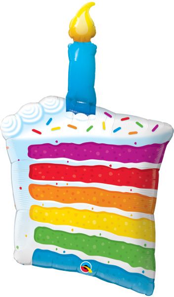 42" Rainbow Cake and Candle Balloon