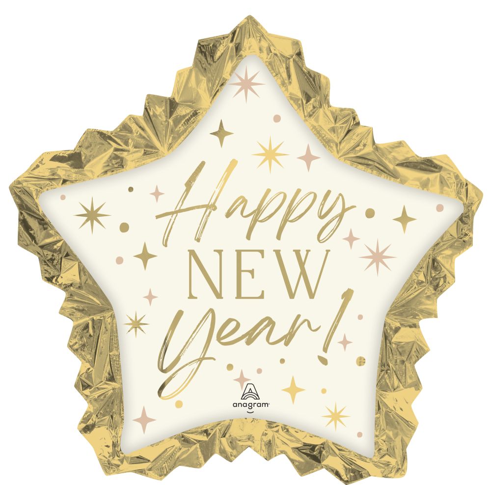 SuperShape Golden Soiree New Year Star Balloon