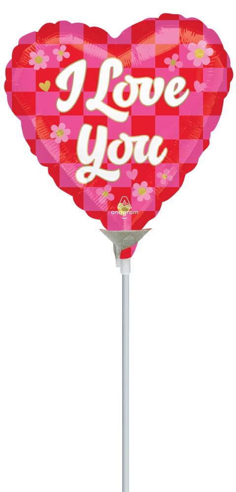 09" I Love You Checkerboard Balloon