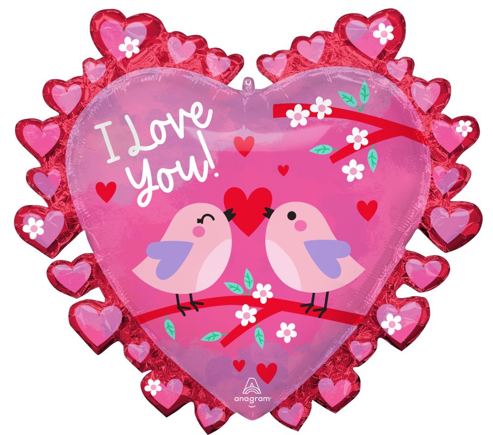 SuperShape I Love You Love Birds Balloon