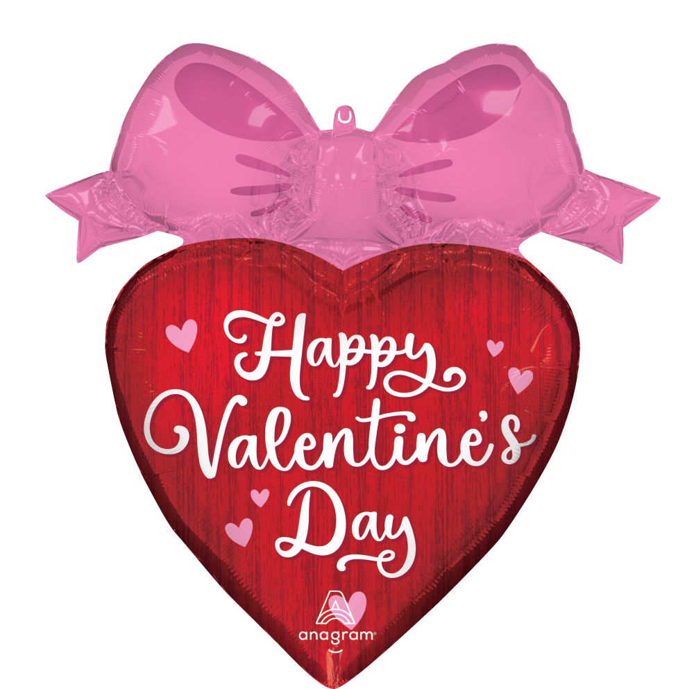 SuperShape Happy Valentines Day Coquette Bows Balloon