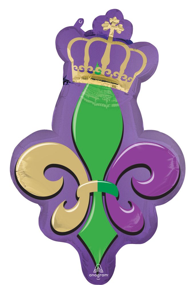 SuperShape Satin Majestic Mardi Gras Balloon