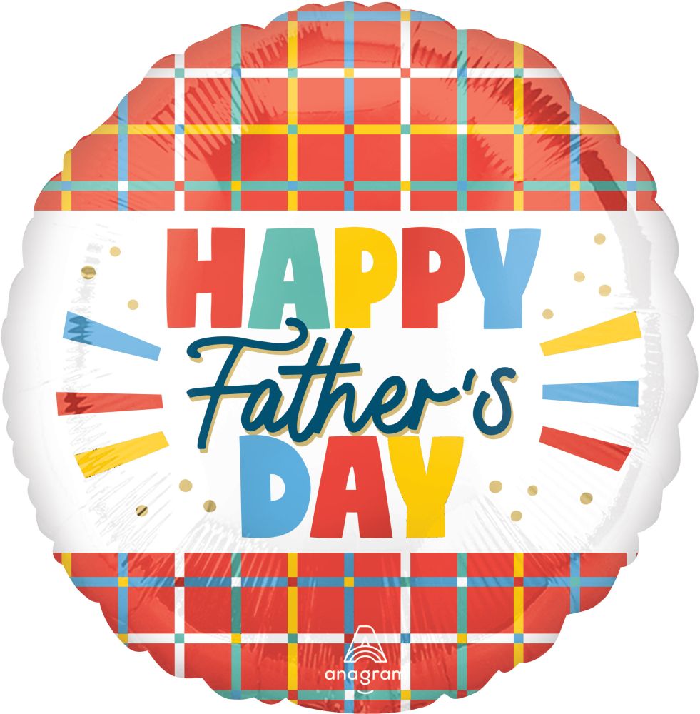 Standard Happy Fathers Day Graphic Grids Balloon