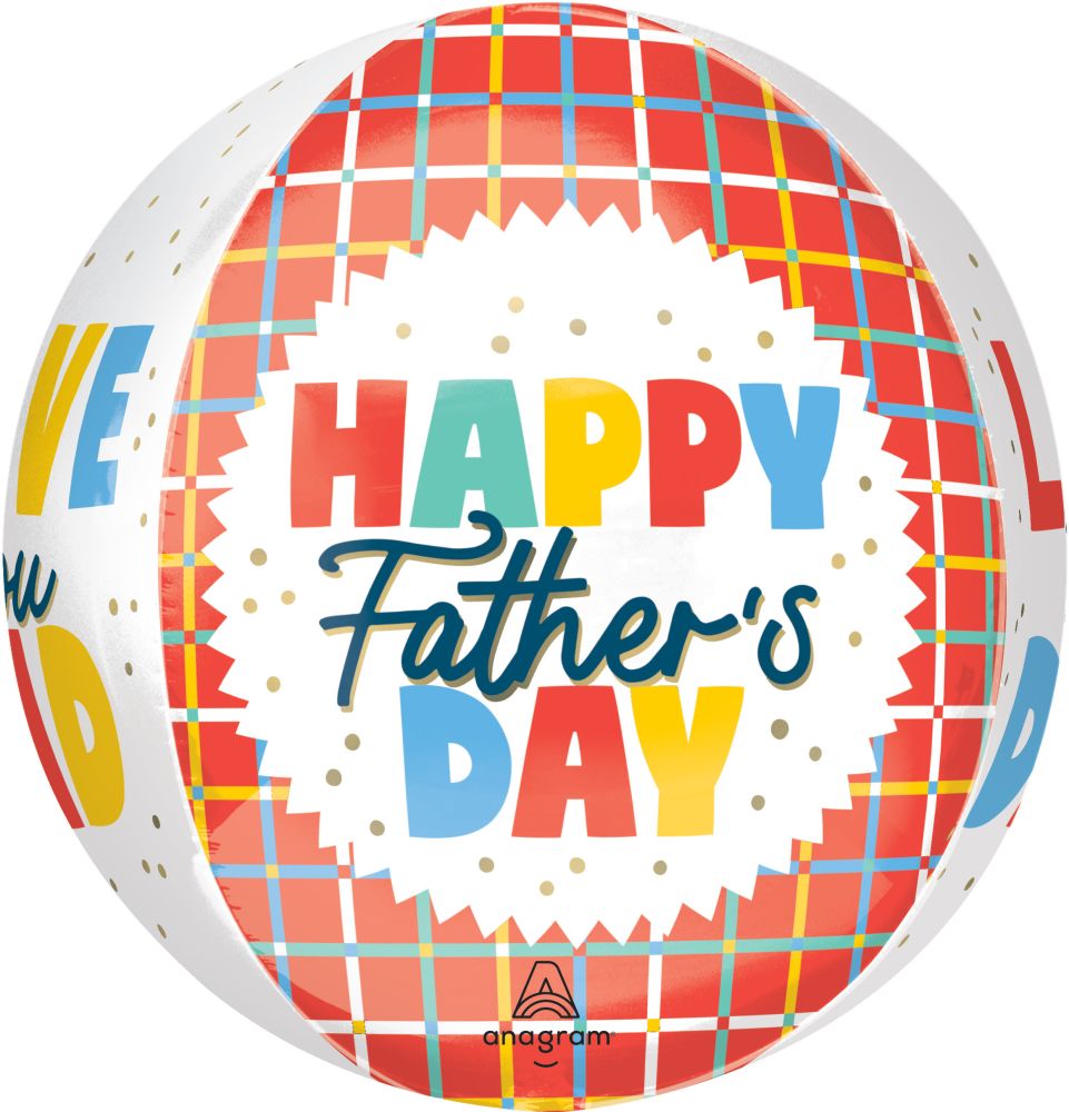 Orbz Graphic Grids Love You Dad Balloon