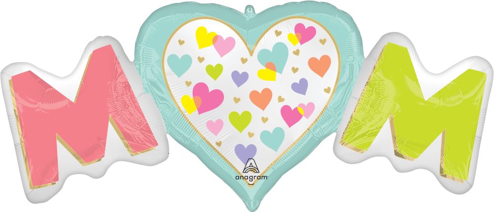 SuperShape Satin Playful Brights Mom Balloon