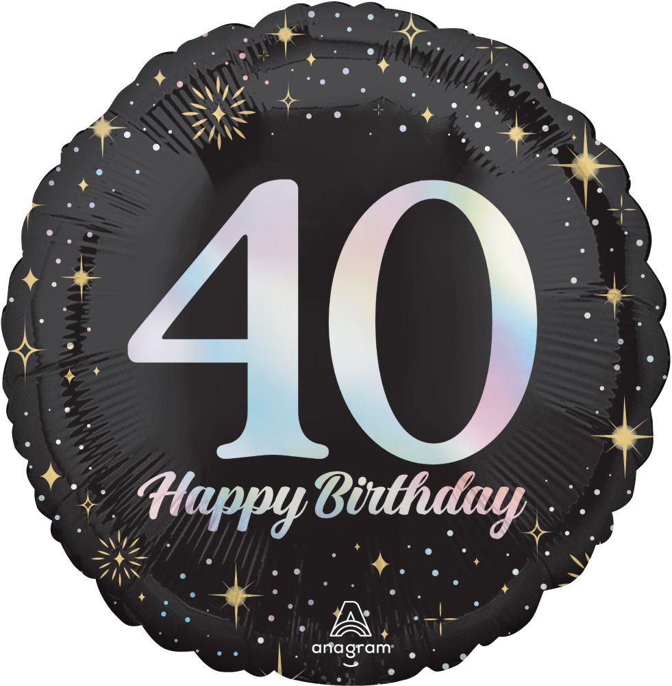 Standard Sparkling Birthday 40 Balloon