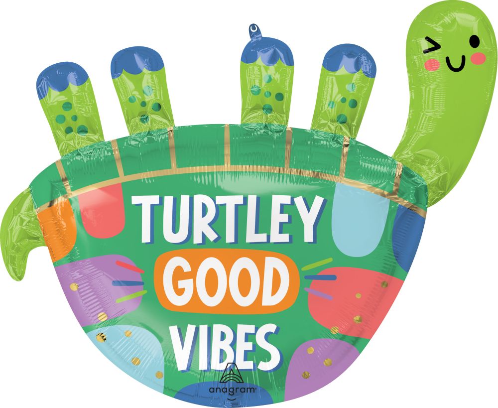 SuperShape Tranquil Turtle Get Well Good Vibes Balloon