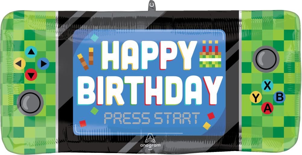 SuperShape 8-Bit Birthday Balloon