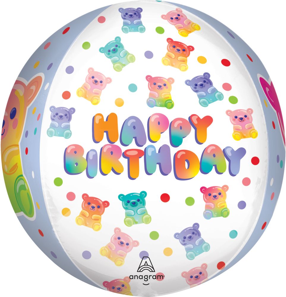 Orbz Gummy Bear Birthday Balloon